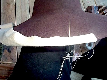Sewing the Edge on the Hat
