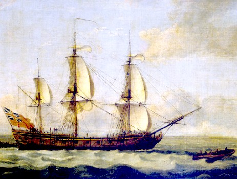 East Indiaman and Boat