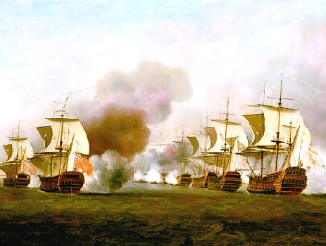 English Ships Fighting Spanish Ships, 1748
