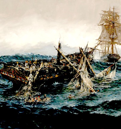 A tall ship battle