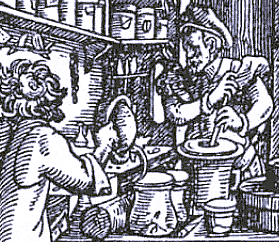 The Apothecary Preparing His Wares