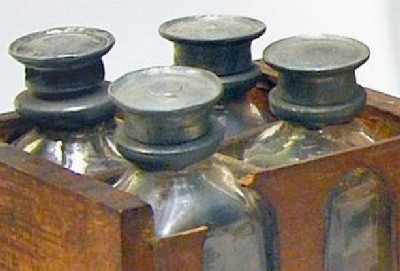 Bottle With Pewter Tops, 18th c.