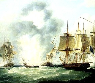 Four Frigates Capturing Spanish Vessel