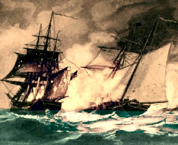 Privateer Firing on Another Ship