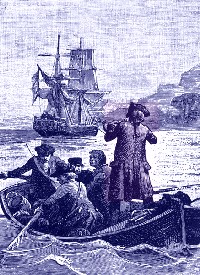 Squire Trelawny Firing at the Pirates