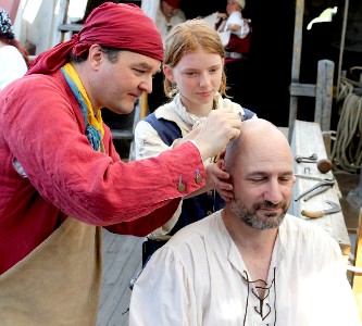 Shaving a patient's head
