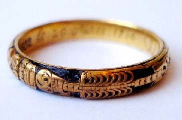 Black Enamellled Skeleton Ring