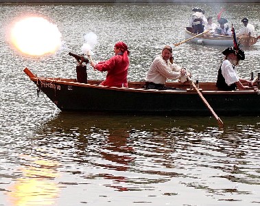 Mission the surgeon firing a deck gun