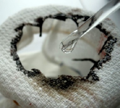 Sulfuric Acid on a Piece of Towel