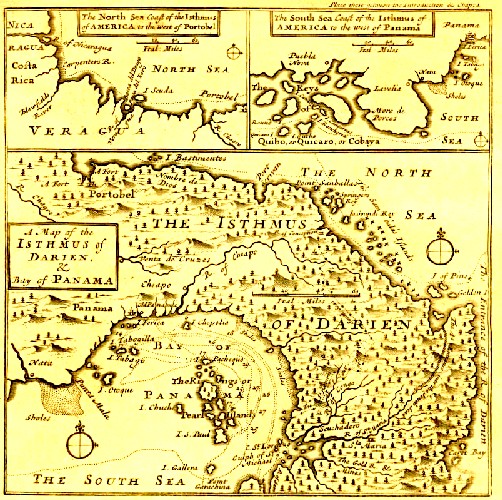 Map of the Isthmus (Panama) by Wafer